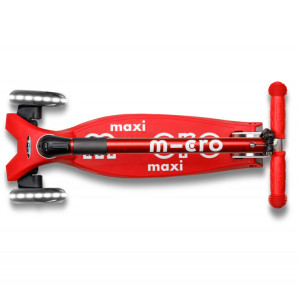Trottinette 3 roues Maxi Micro Deluxe Pliable avec roues LED "Rouge" (5-12 ans)