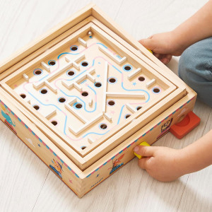 Labyrinthe à billes enfant en bois "Applepop" (5-10 ans) Janod
