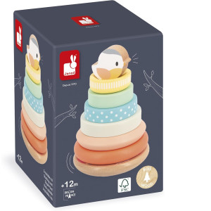 Jouet à empiler en bois Nid "Pure" (1-3 ans) Janod