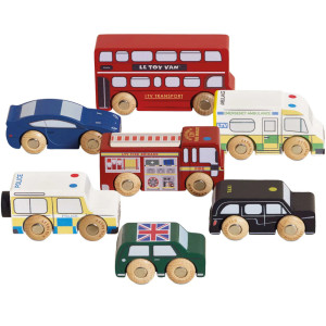 Set de Voitures de Londres en bois (x7) Le Toy Van