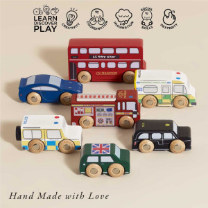 Set de Voitures de Londres en bois (x7) Le Toy Van