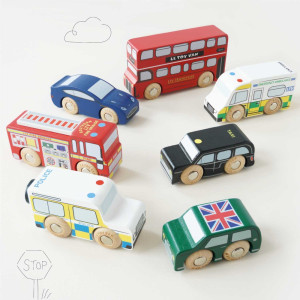 Set de Voitures de Londres en bois (x7) Le Toy Van