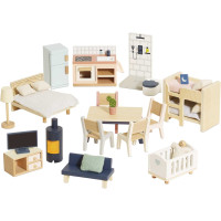 Set de meubles 5 pièces pour Maison de Poupée (35 pièces)