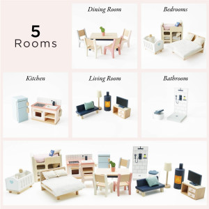 Set de meubles pour Maison de Poupées (35 pièces) Le Toy van