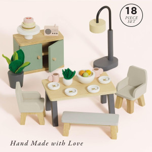 Set de meubles "La Salle à Manger" pour Maison de Poupée (18 pièces)