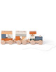 Train en bois à tirer avec blocs "Bleu" (1-3 ans)