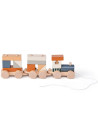 Train en bois à tirer avec blocs "Bleu" (1-3 ans)