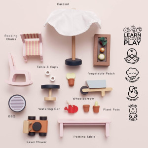 Set de meubles "La Véranda et le Potager" pour Maison de Poupée (5 pièces)