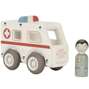 Ambulance en bois "Blanc" (18 mois et +) Little Dutch