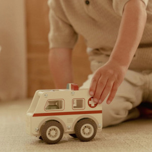 Ambulance en bois "Blanc" (18 mois et +) Little Dutch