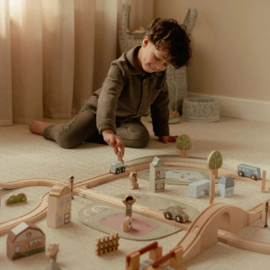 Circuit de train en bois XXL (3 ans et +) Litle Dutch
