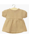 Robe Faustine à manches ballons "Latte" pour poupon Babies Minikane