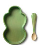 Set Assiette & Cuillère en bois d'hevea "Kendall the Kale"