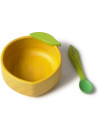 Set Bol & Cuillère bébé en bois d'hévea "Lou Le Citron" Oli & Carol