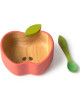 Set Bol & Cuillère en bois d'hévea "Pepa la Pomme"