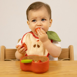Set Bol & Cuillère bébé en bois d'hévea "Pepa la Pomme" Oli & Carol