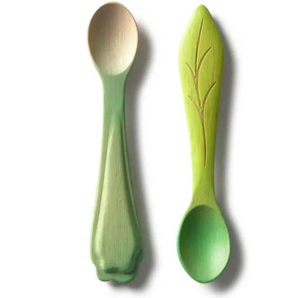 Set Cuillères bébé en bois d'hevea "Luk & Kendall"