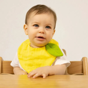 Bavoir bébé en coton bio "Lou Le Citron" Oli & carol