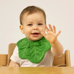 Bavoir bébé en coton bio "Kendall le Kale" Oli & Carol