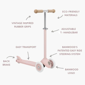 Trottinette 3 roues Eco "Fade Pink" (3-7 ans)