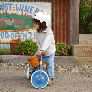 Tricycle Trike  en acier et bois "Bleu" (3-6 ans)