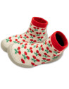 Chaussons Chaussettes à semelle souple "Cerises"