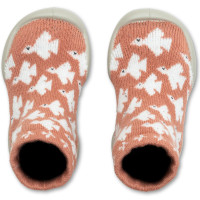 Chaussons Chaussettes à semelle souple "Oiseaux et Tulipes Phosphorescent"