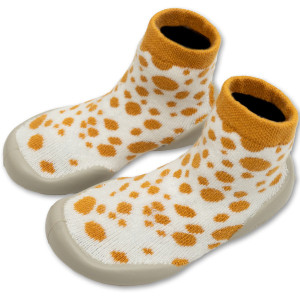 Chaussons Chaussettes à semelle souple "Pois ou Girafe Phosphorescent"
