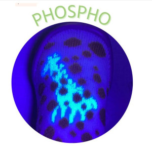 Chaussons Chaussettes à semelle souple "Pois ou Girafe Phosphorescent"