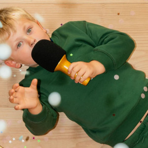 Micro Karaoké enfant Bluetooth "Pailleté Or" (3 ans et +) Lalarma