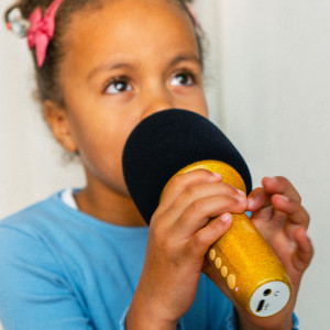 Micro Karaoké enfant Bluetooth "Pailleté Or" (3 ans et +) Lalarma