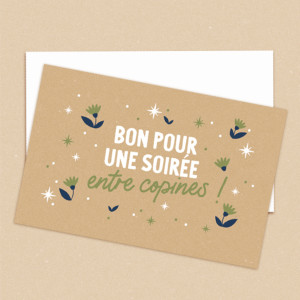 Carte "Bon pour une soirée entre copines" Les Petites Dates