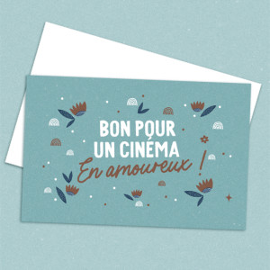 Carte "Bon pour un cinéma en amoureux" Les Petites Dates