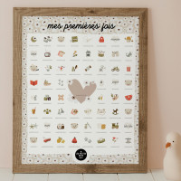 Affiche "Mes premières fois - Ourson" avec tampon & encrier