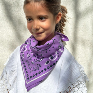 Foulard en coton Oscar "Bandana Violet" (Petit)