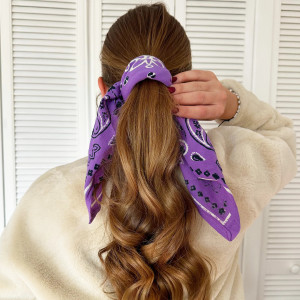 Foulard en coton Oscar "Bandana Violet" (Petit)