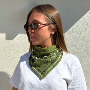 Foulard en coton Oscar "Bandana Kaki" (Petit)