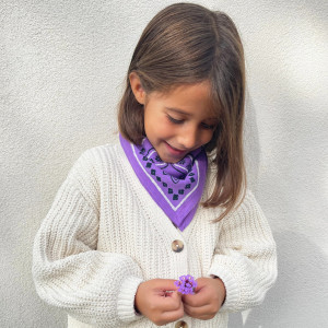 Foulard en coton Oscar "Bandana Violet" (Petit)