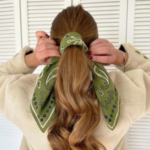 Foulard en coton Oscar "Bandana Kaki" (Petit)