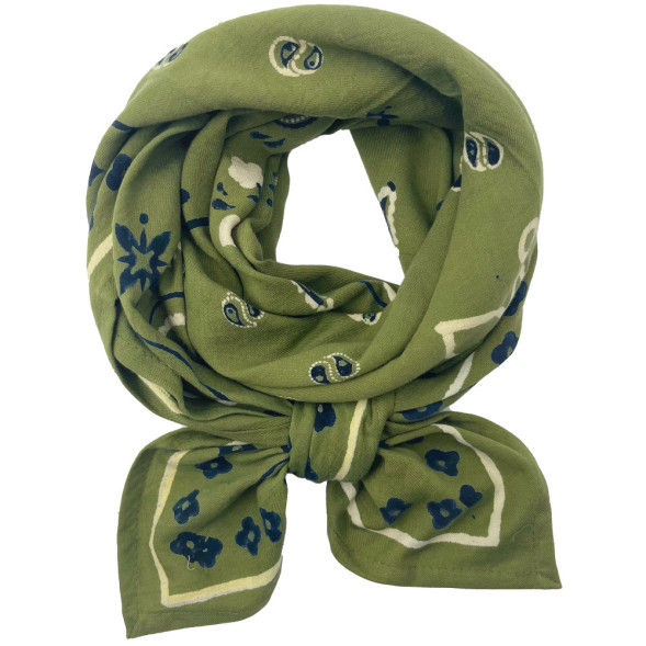 Foulard en coton Oscar "Bandana Kaki" (Grand)