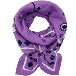 Foulard en coton Oscar "Bandana Violet" (Grand)  Milinane
