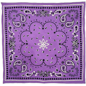 Foulard en coton Oscar "Bandana Violet" (Grand)  Milinane