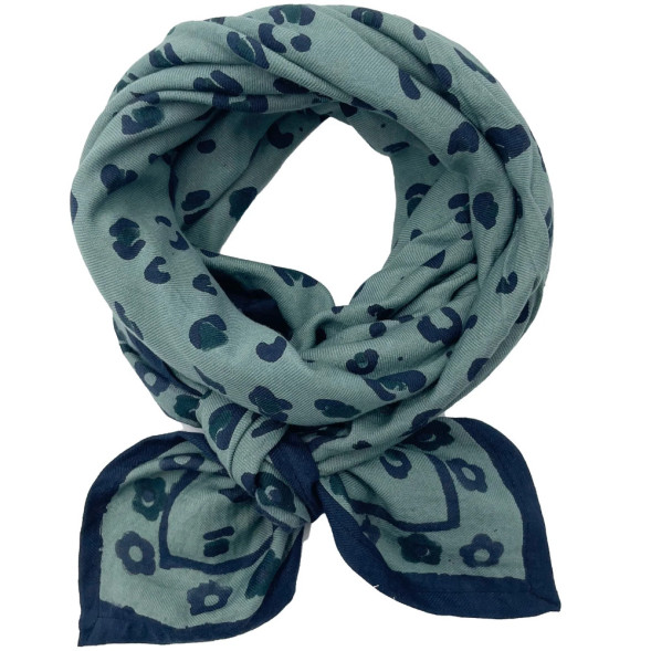 Foulard en coton Oscar "Graou Celadon" (Grand)