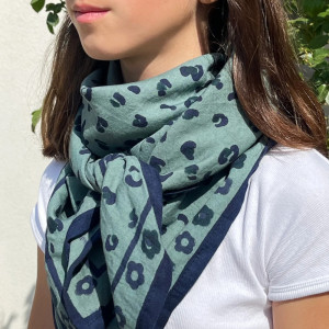 Foulard en coton Oscar "Graou Celadon" (Grand) Milinane