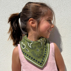 Foulard en coton Oscar "Bandana Kaki" (Petit)