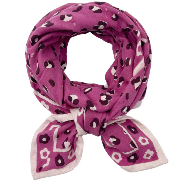 Foulard en coton Oscar "Graou Rose" (Grand)