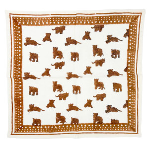 Foulard en coton Oscar "Tigre Milk" (Grand) Milinane