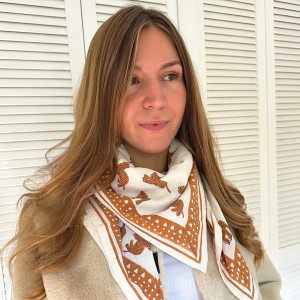 Foulard en coton Oscar "Tigre Milk" (Grand) Milinane