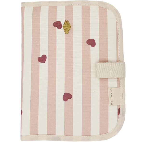 Protège carnet de santé en coton Edgar "Candy Cane" Milinane