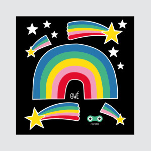 Stickers réflechissants pour vélo et accessoires "Arc-en-ciel" Rainette
